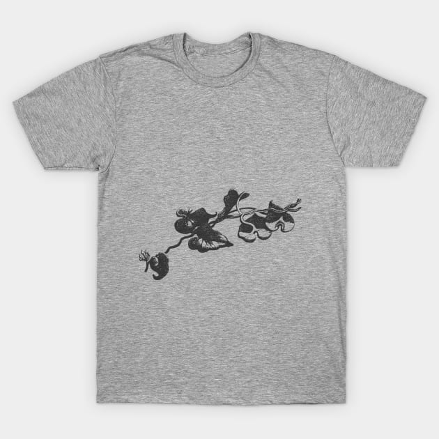 Dark gray linear image. Flower. T-Shirt by ElizabethArt